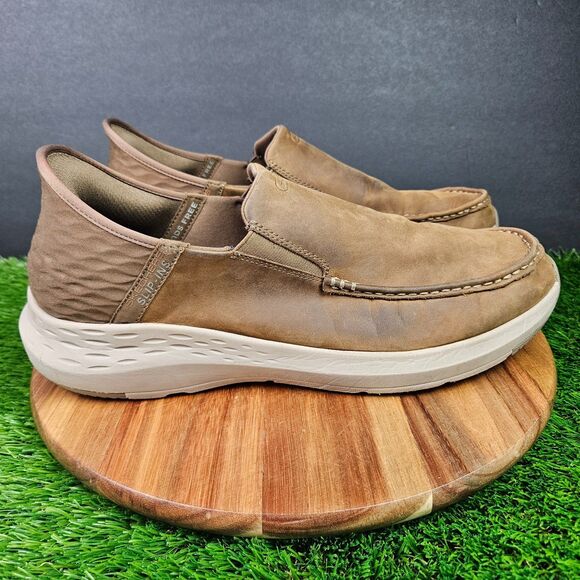 Skechers Shoes Mens 13 Slip-ins Relaxed Fit Parson Oswin Brown Low SN 204866 - Picture 1 of 11